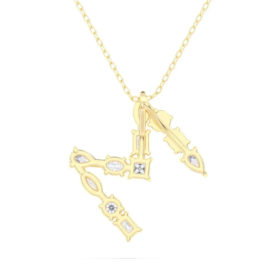 Yellow gold M - Alphabet Pendant