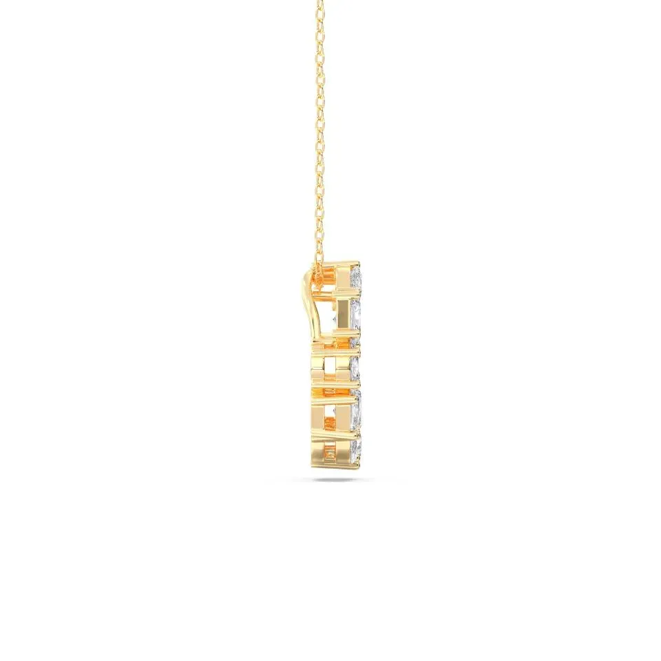 Yellow gold O - Alphabet Pendant