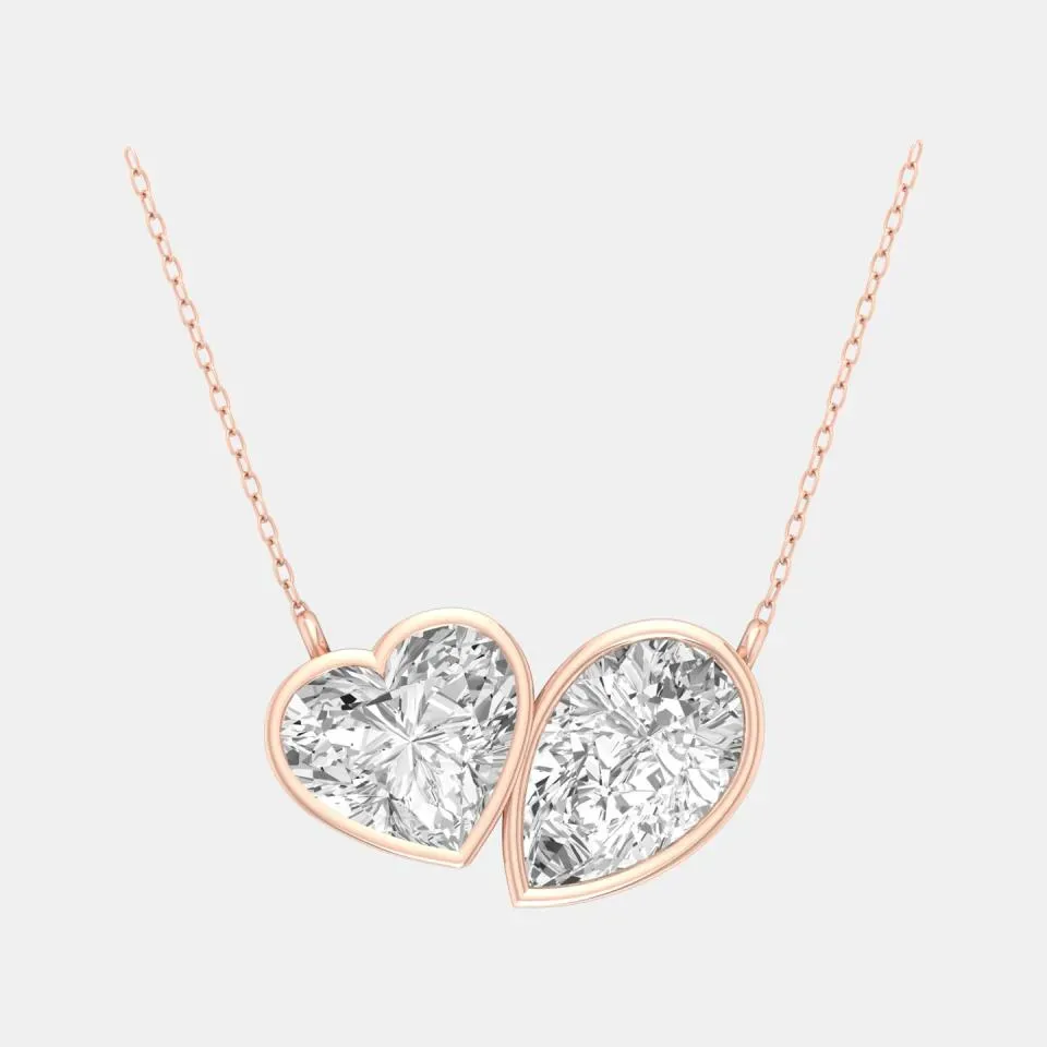 Rose gold Heart Cut Tua Pendant