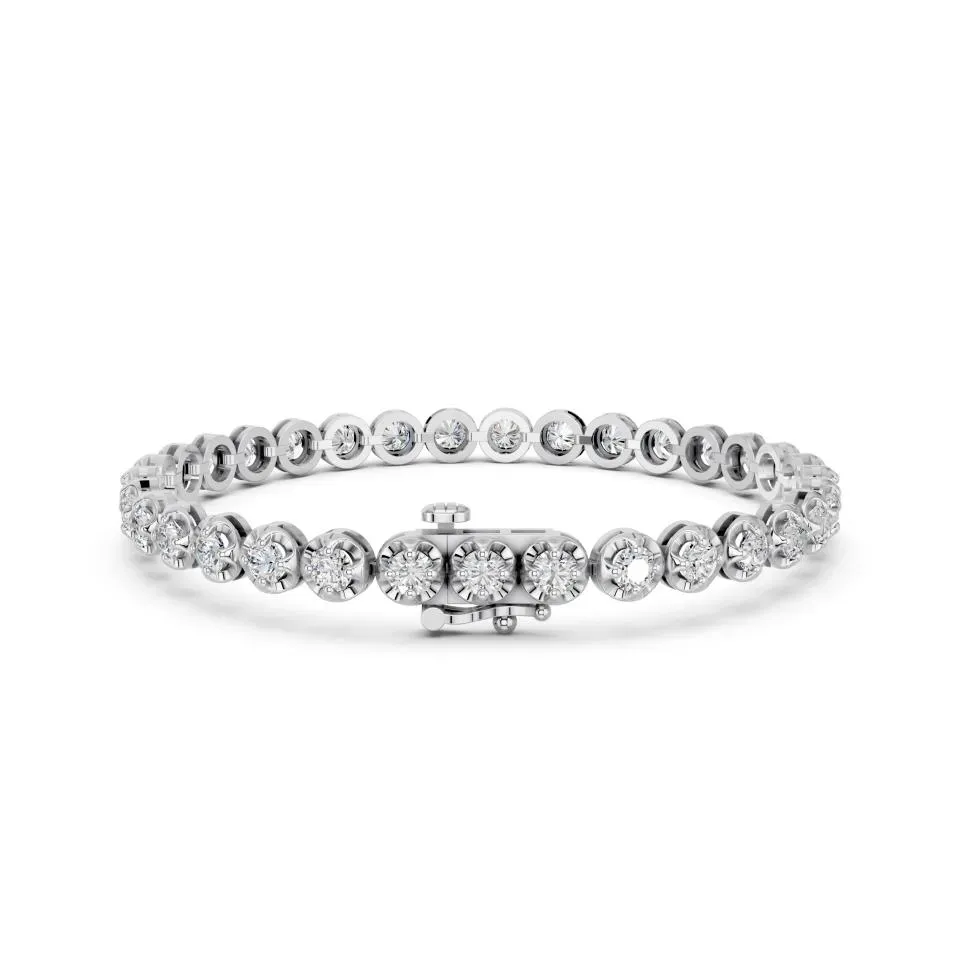 White gold Round Cut Tennis Bracelet