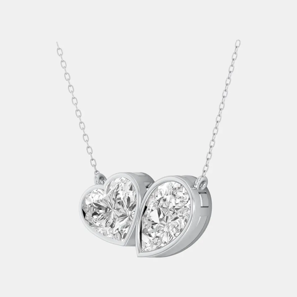 White gold Heart Cut Tua Pendant
