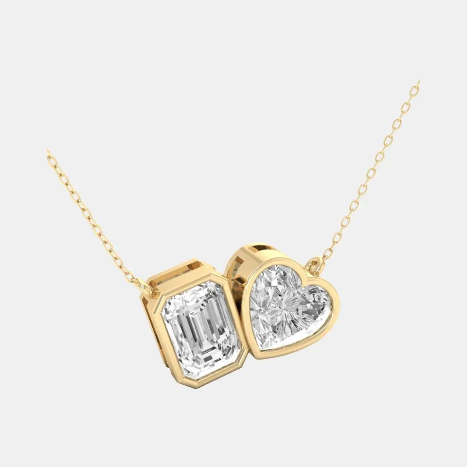 Yellow gold Emerald Cut Tua Pendant - KDTN20959