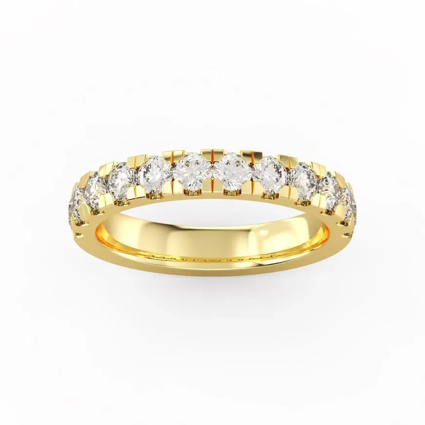 Yellow gold Halo Matching Wedding Band