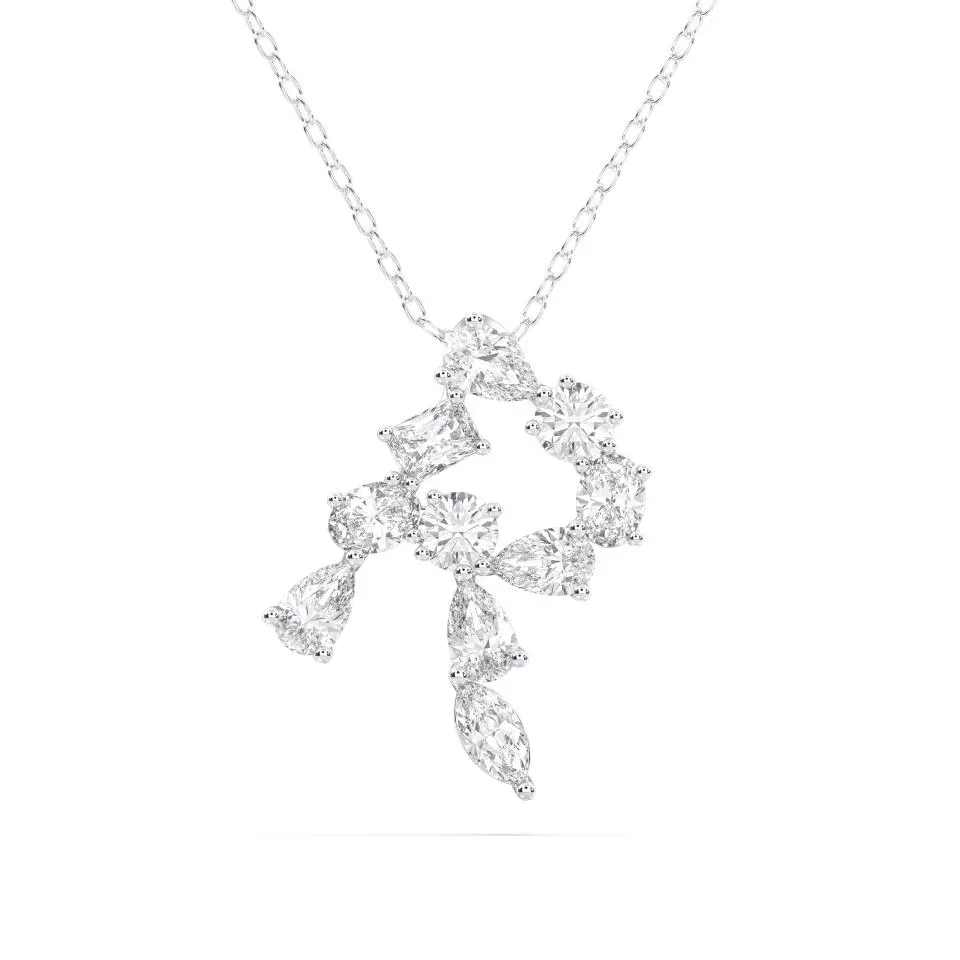 White gold R - Alphabet Pendant