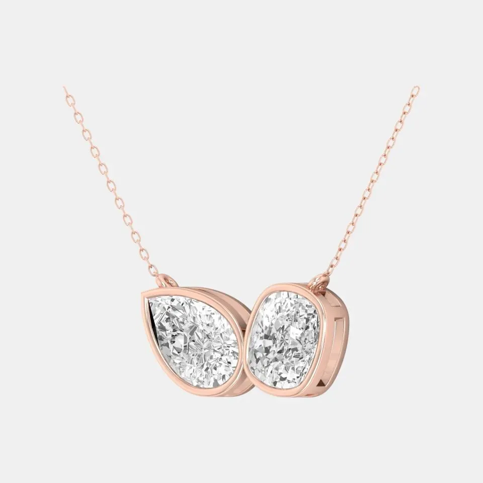 Rose gold Pear Cut Mua Tua Pendant