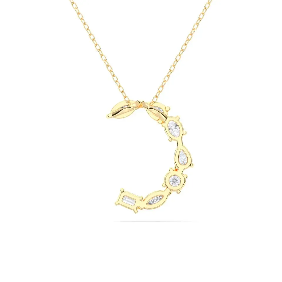 Yellow gold C - Alphabet Pendant