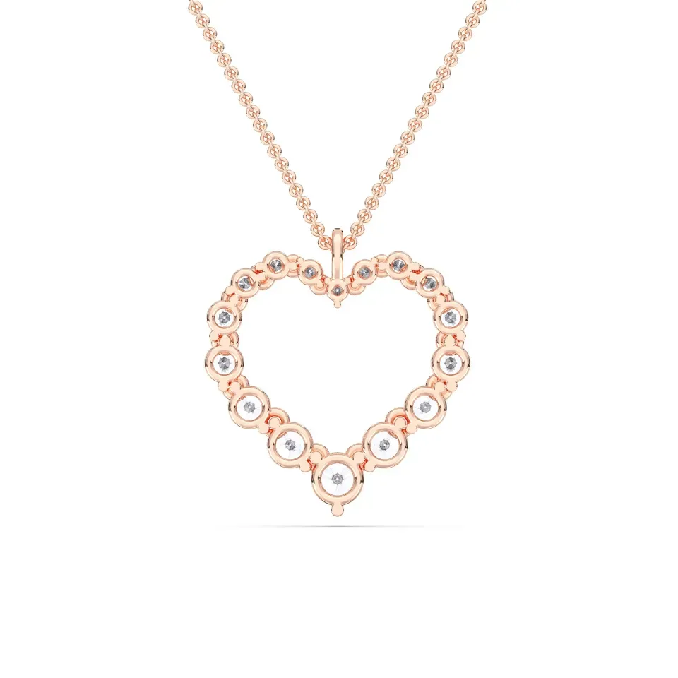 Rose gold Flexible Heart Pendant - KJP14980