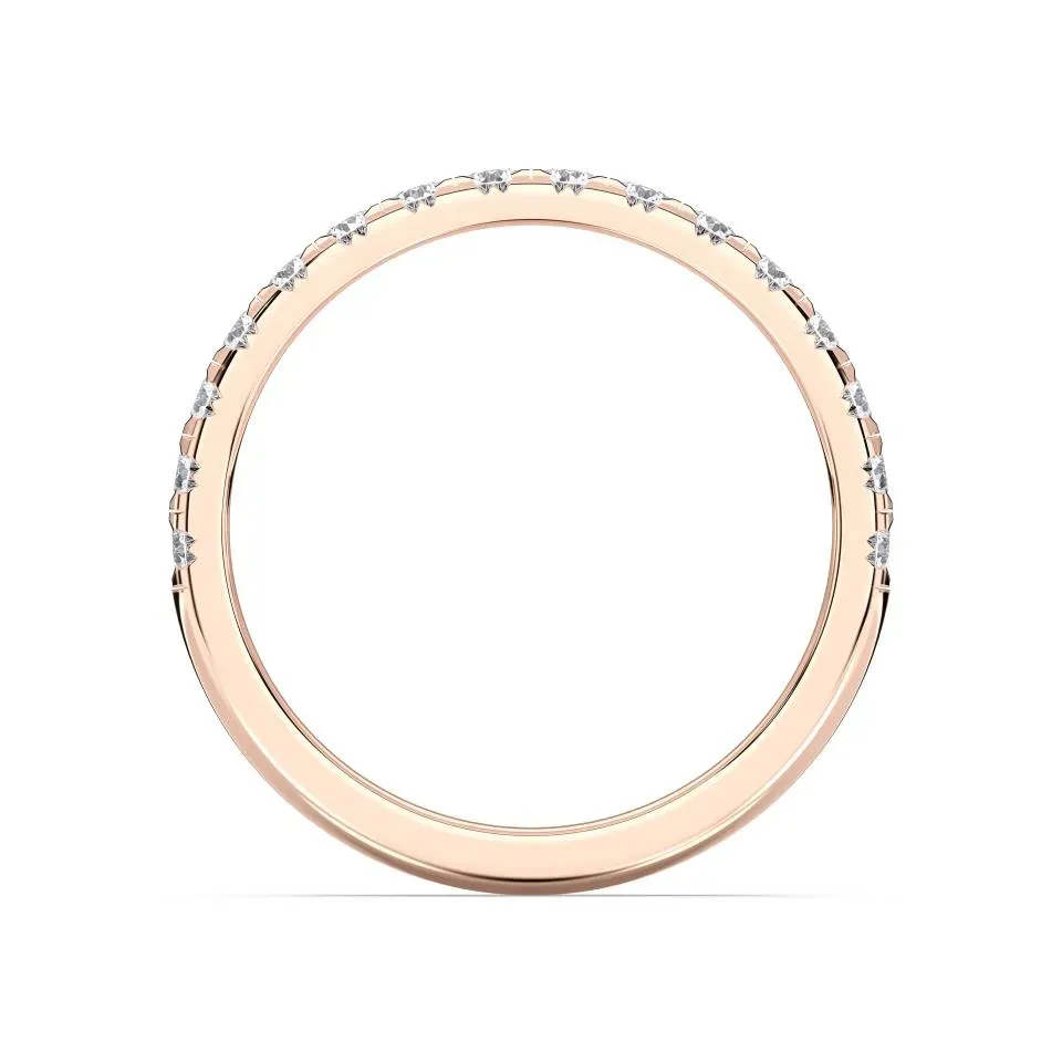 Rose gold Hidden Halo With Side Stone Matching Band