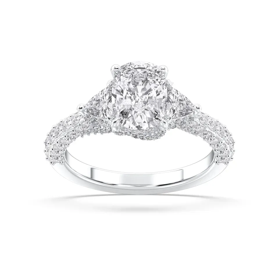 Platinum Cushion Cut High End Ring