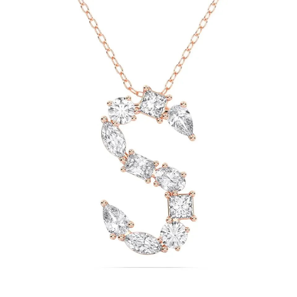 Rose gold S - Alphabet Pendant