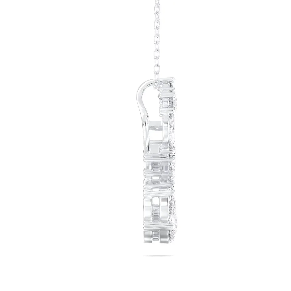 White gold S - Alphabet Pendant