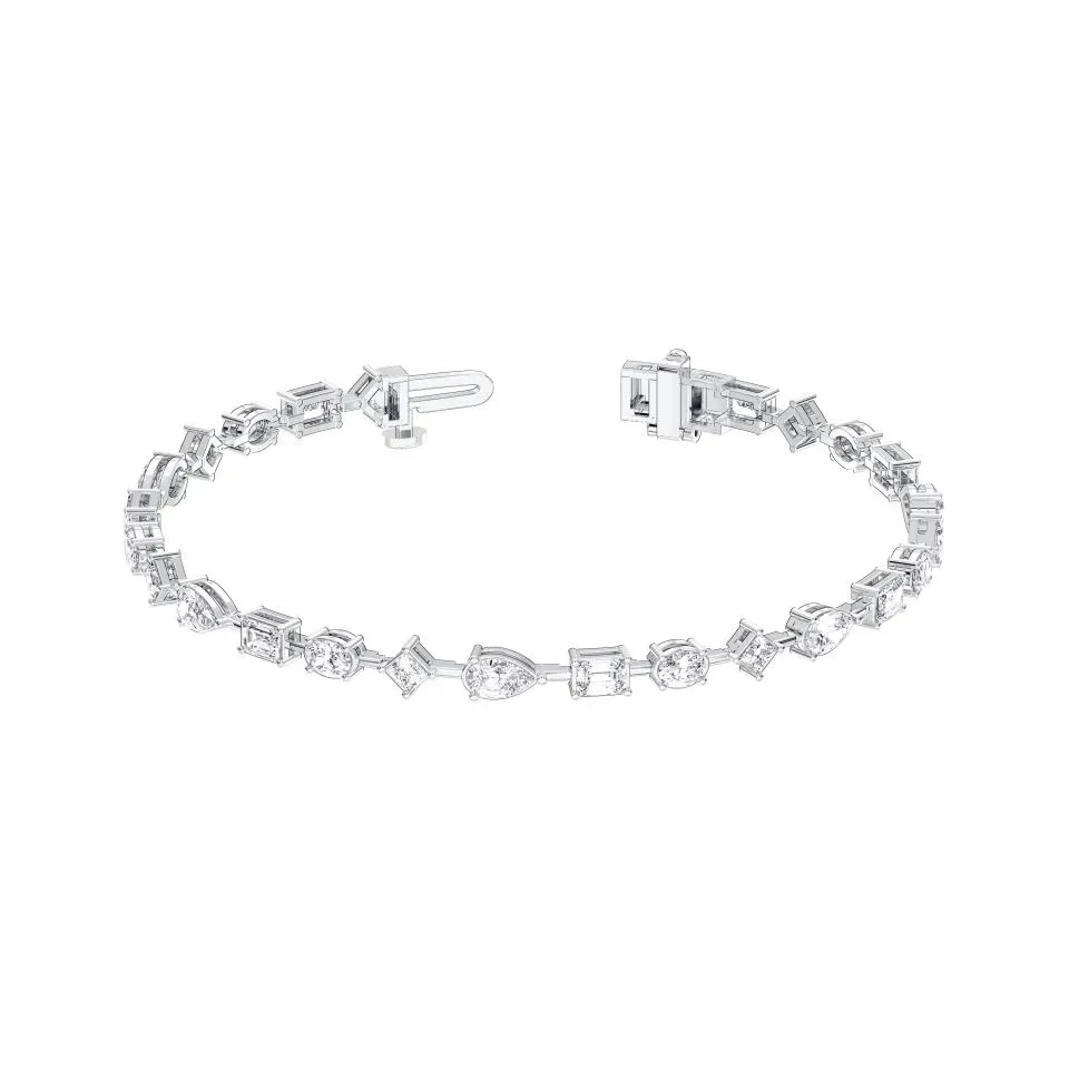 White gold Multishape Tennis Bracelet
