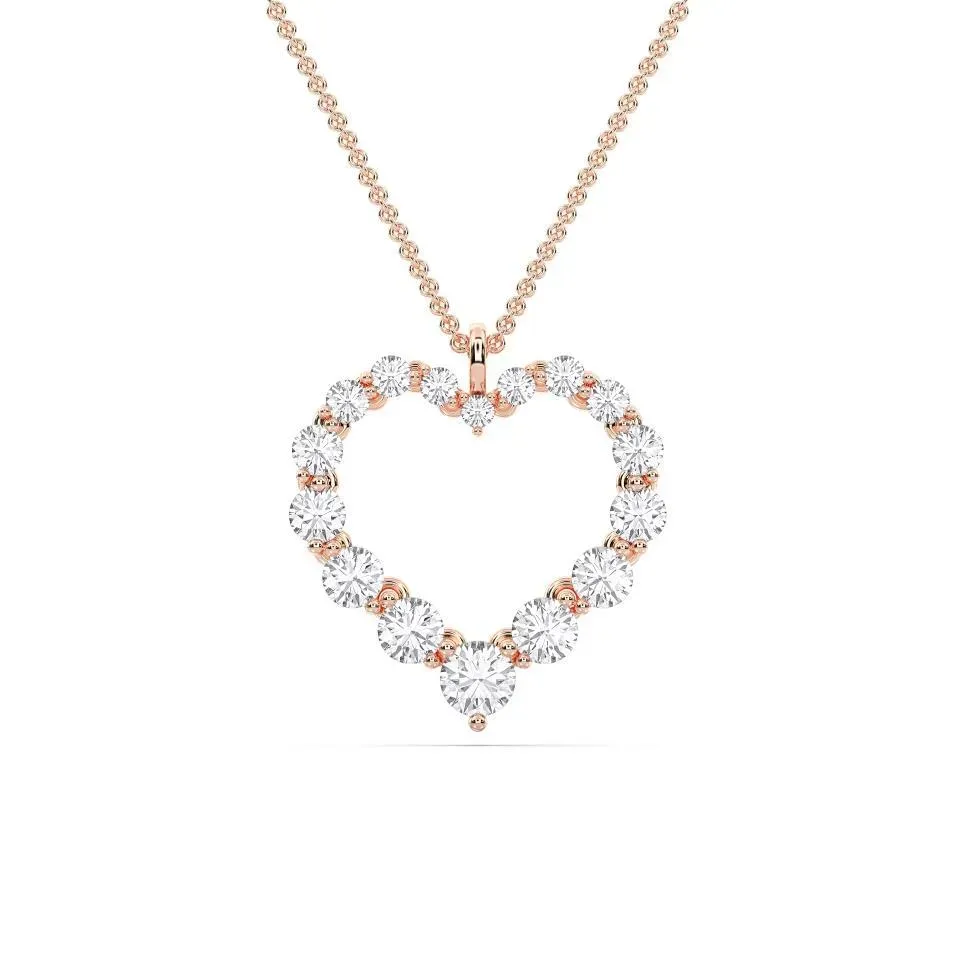Rose gold Flexible Heart Pendant - KJP15916