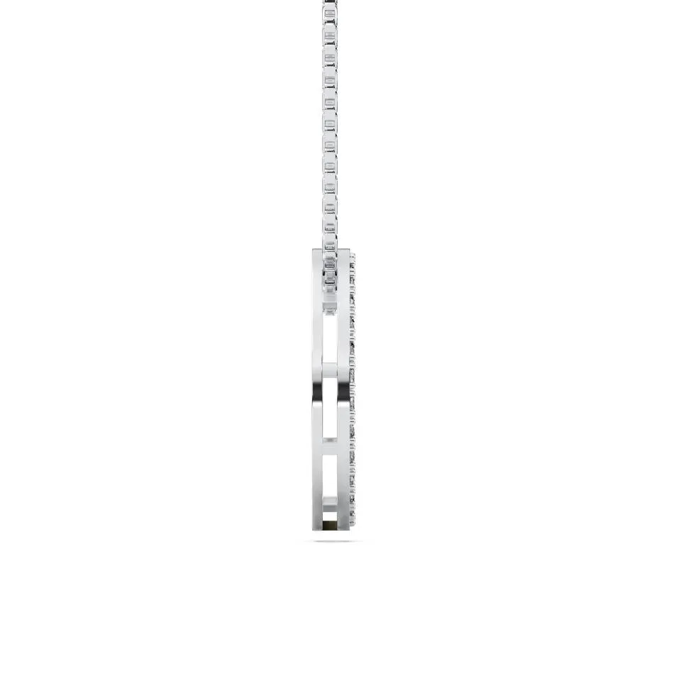 White gold Circle Pendant