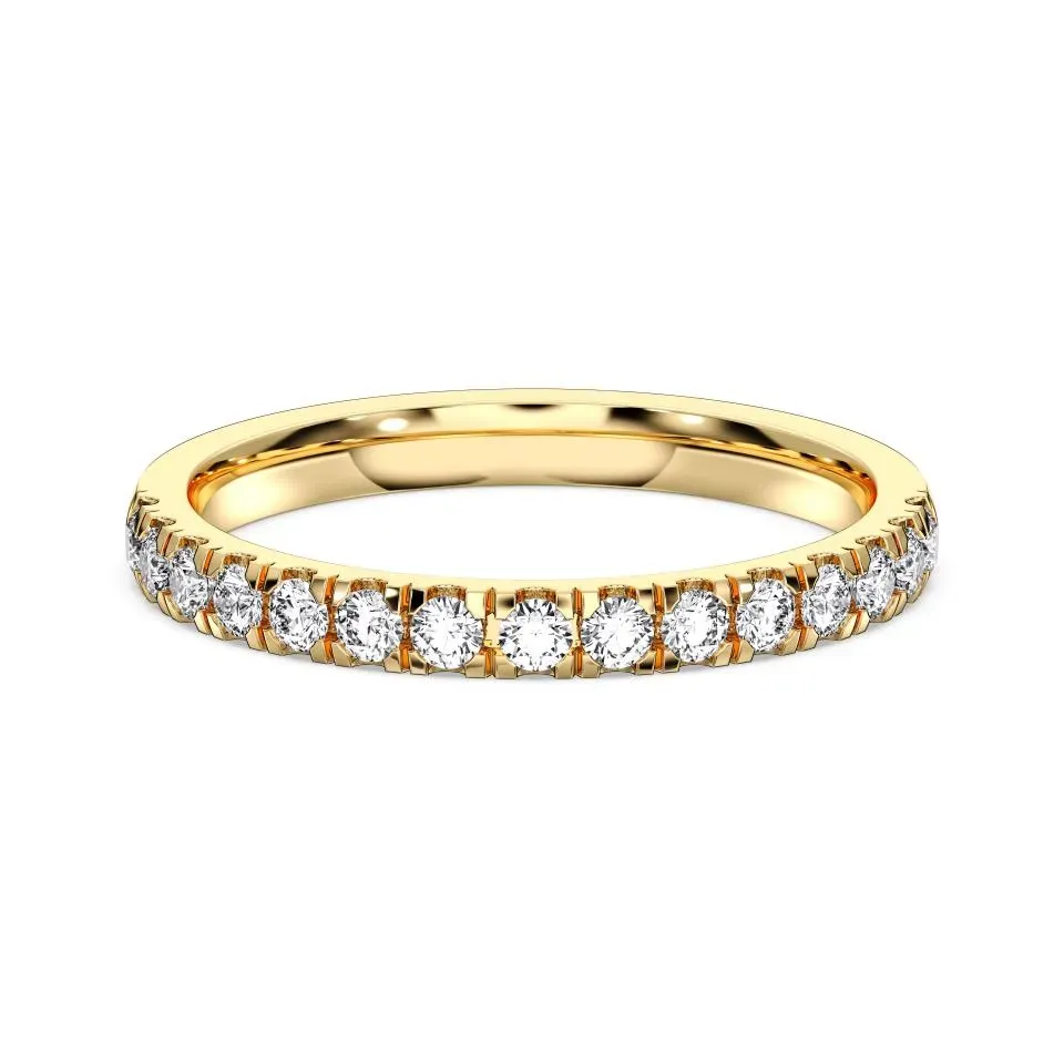 Yellow gold Side Stone Thin Matching Wedding Band