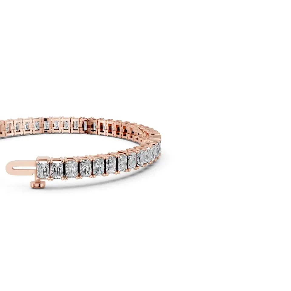 Rose gold Radiant Cut Tennis Bracelet (n-s)