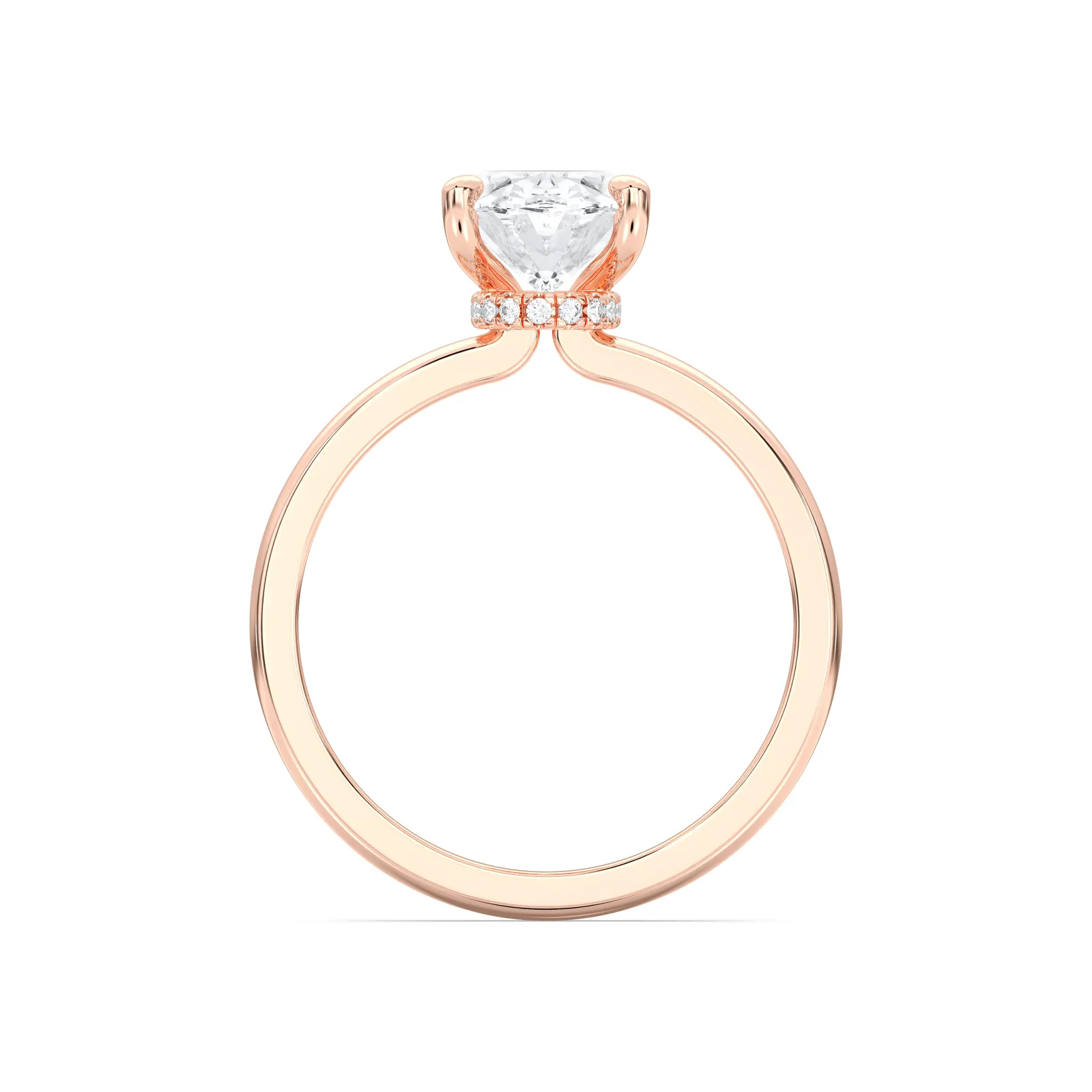 Rose gold Oval Cut Collar Ring