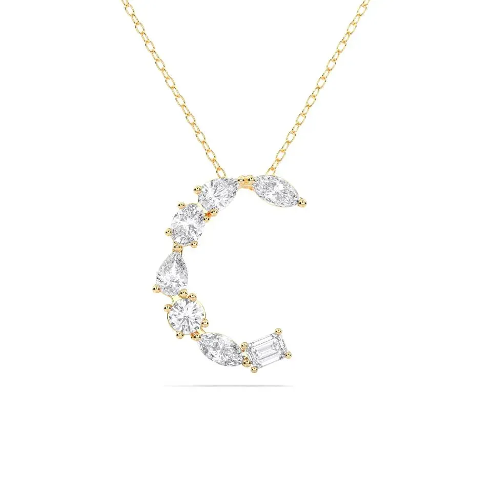Yellow gold C - Alphabet Pendant