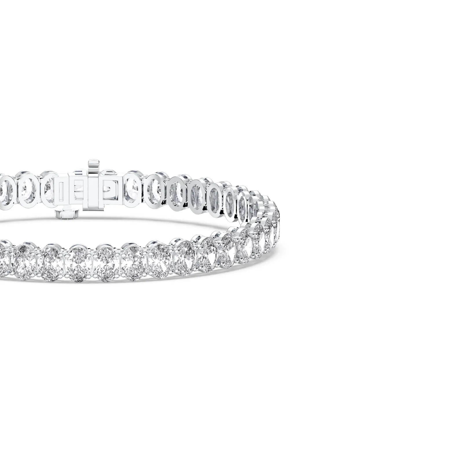 Silver Oval Cut Tennis Bracelet (n-s)