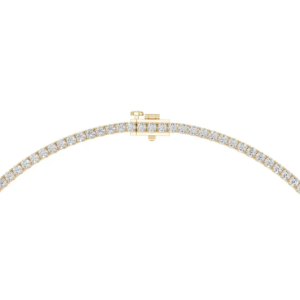 Yellow gold Round Cut Tennis Necklace (lw)