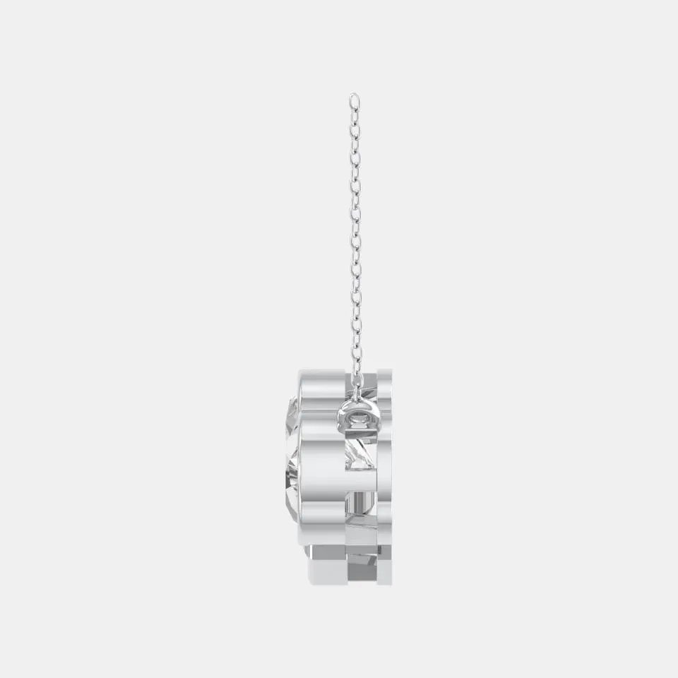 White gold Emerald Cut Tua Pendant - KDTN20959