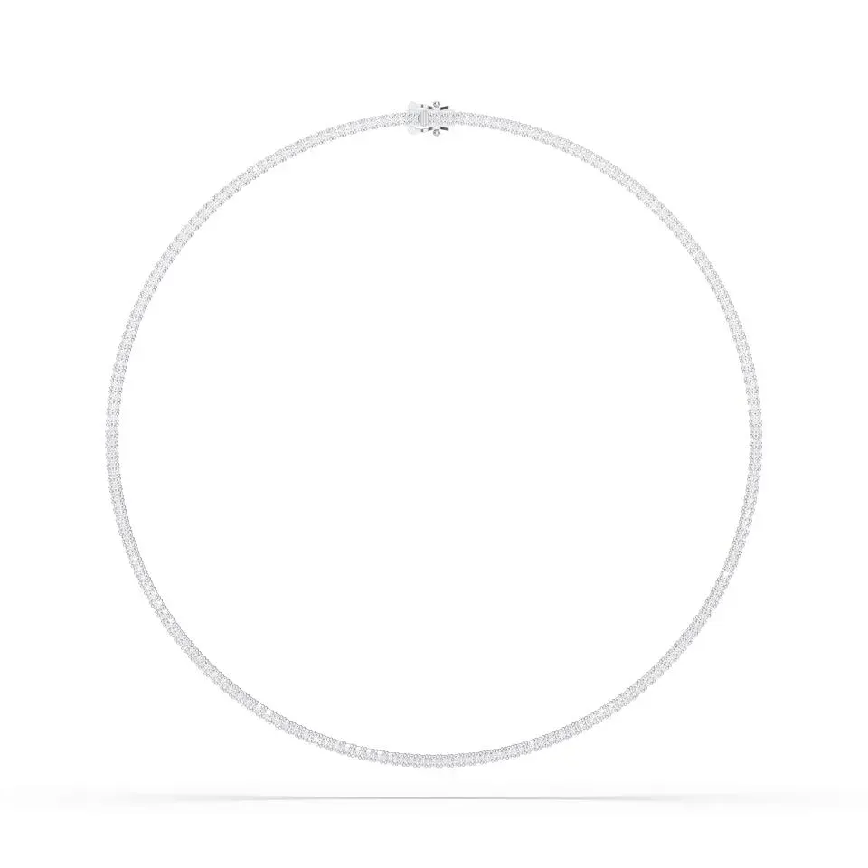 White gold Round Cut Tennis Necklace - KJN7262
