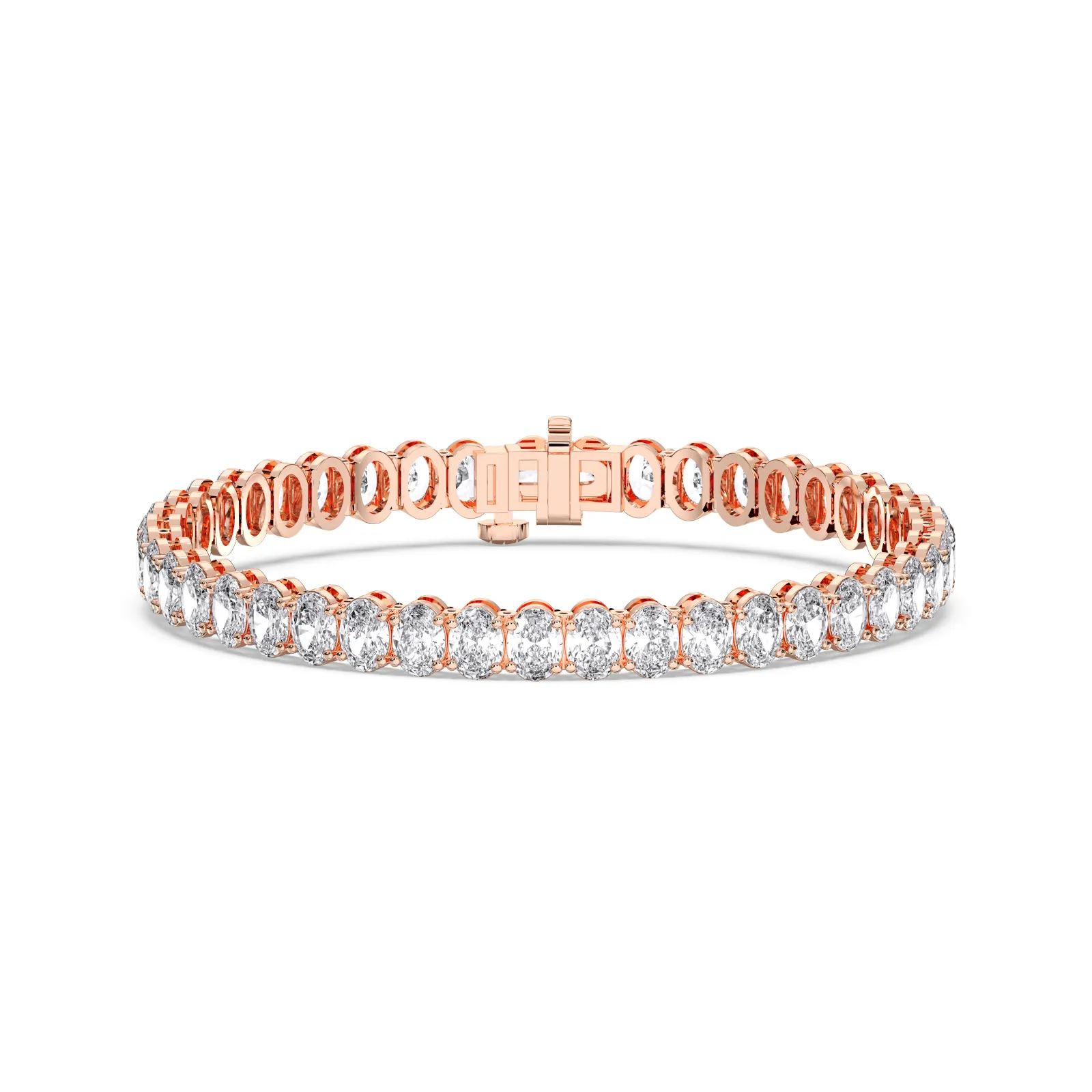Rose gold Oval Cut Tennis Bracelet (n-s)
