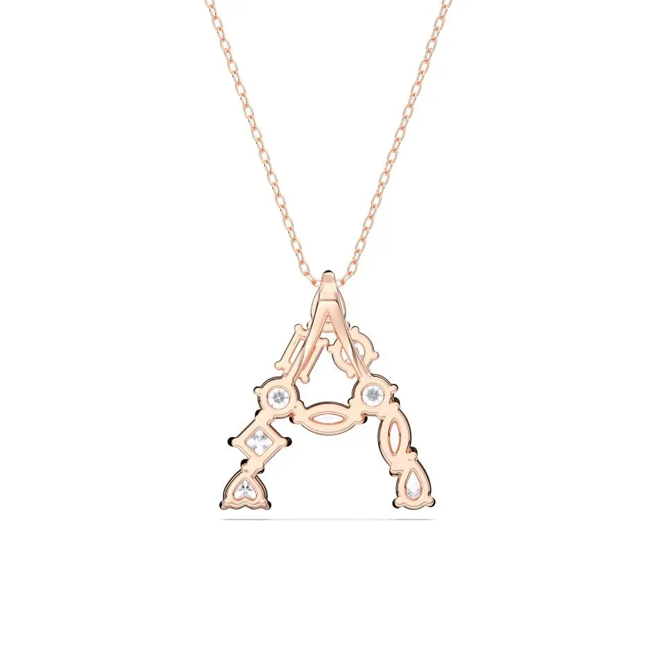 Rose gold A - Alphabet Pendant