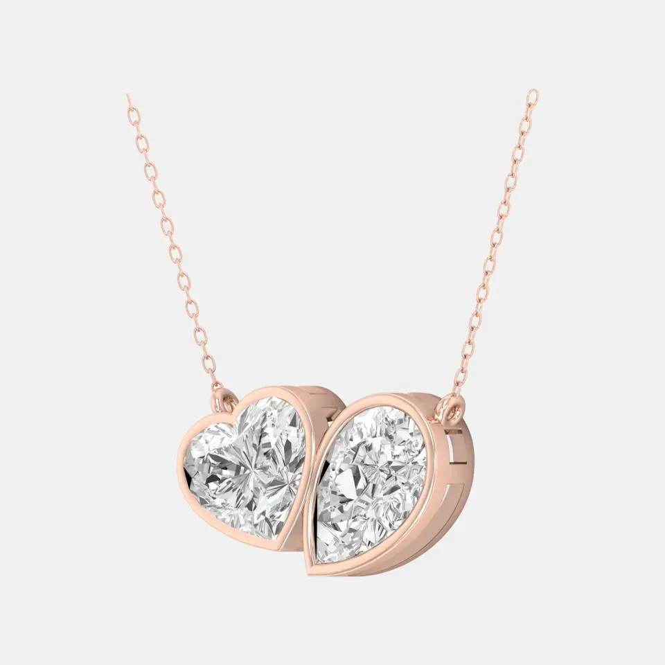 Rose gold Heart Cut Tua Pendant