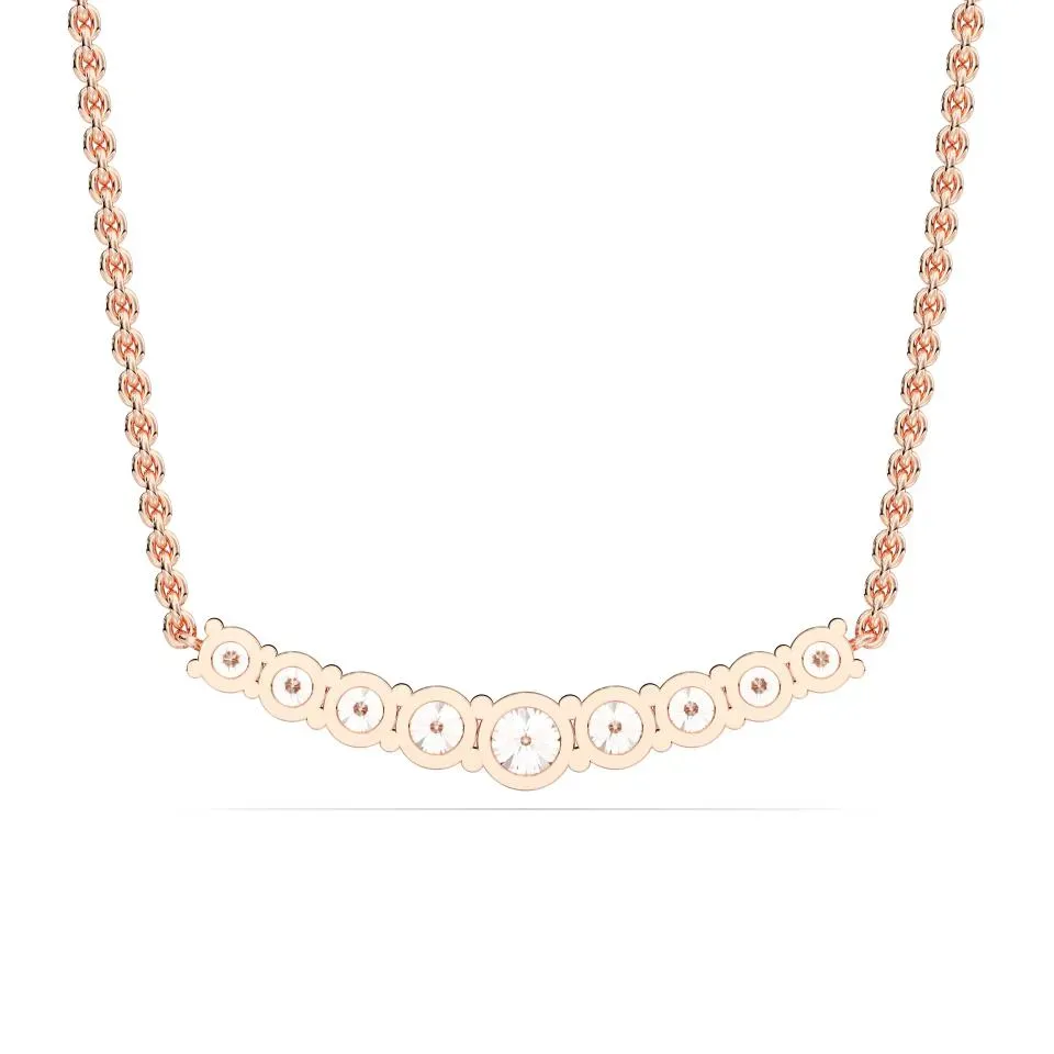 Rose gold Round Cut 9stone Pendant