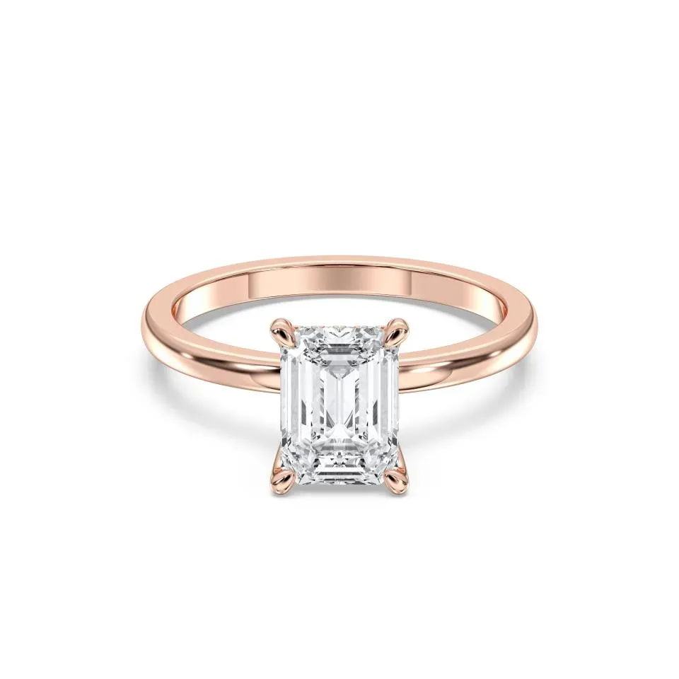 Rose gold Emerald Cut Collar Ring