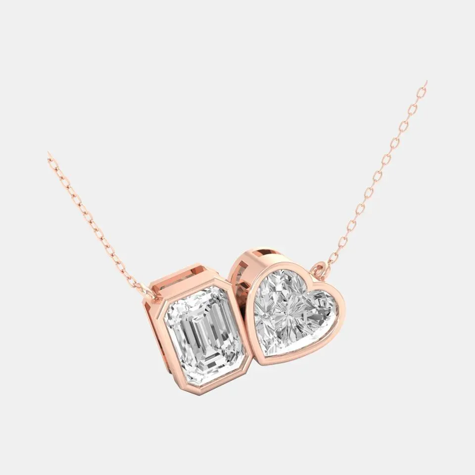 Rose gold Emerald Cut Tua Pendant - KDTN20959