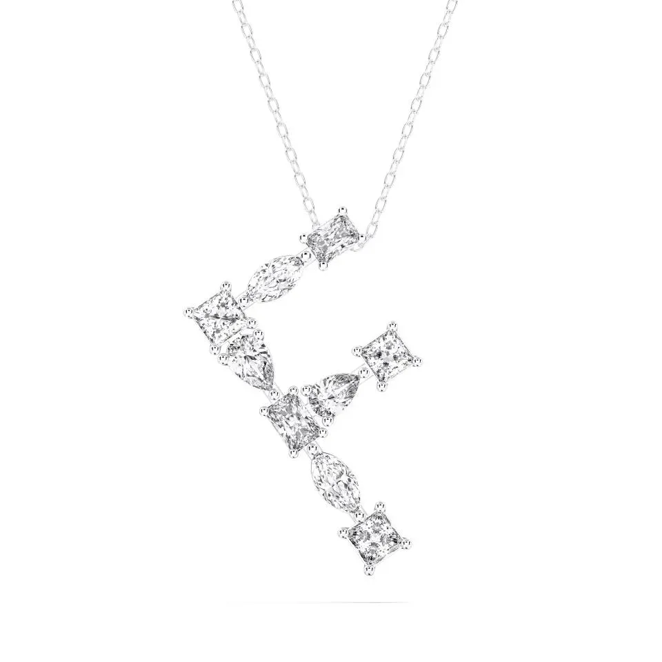 White gold F - Alphabet Pendant