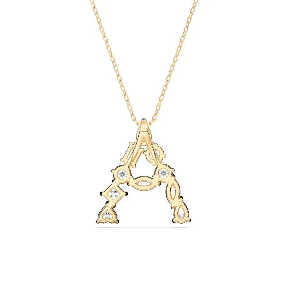 Yellow gold A - Alphabet Pendant