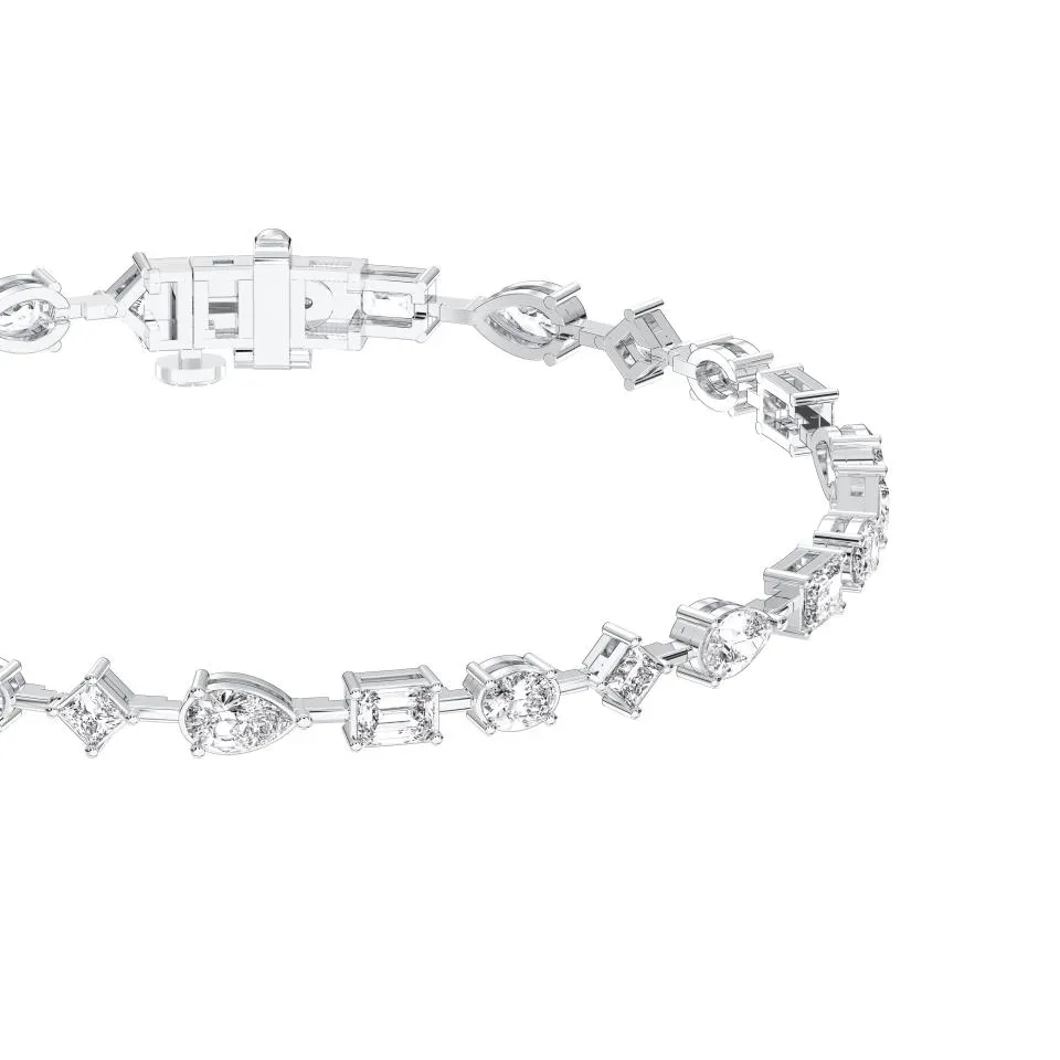 White gold Multishape Tennis Bracelet