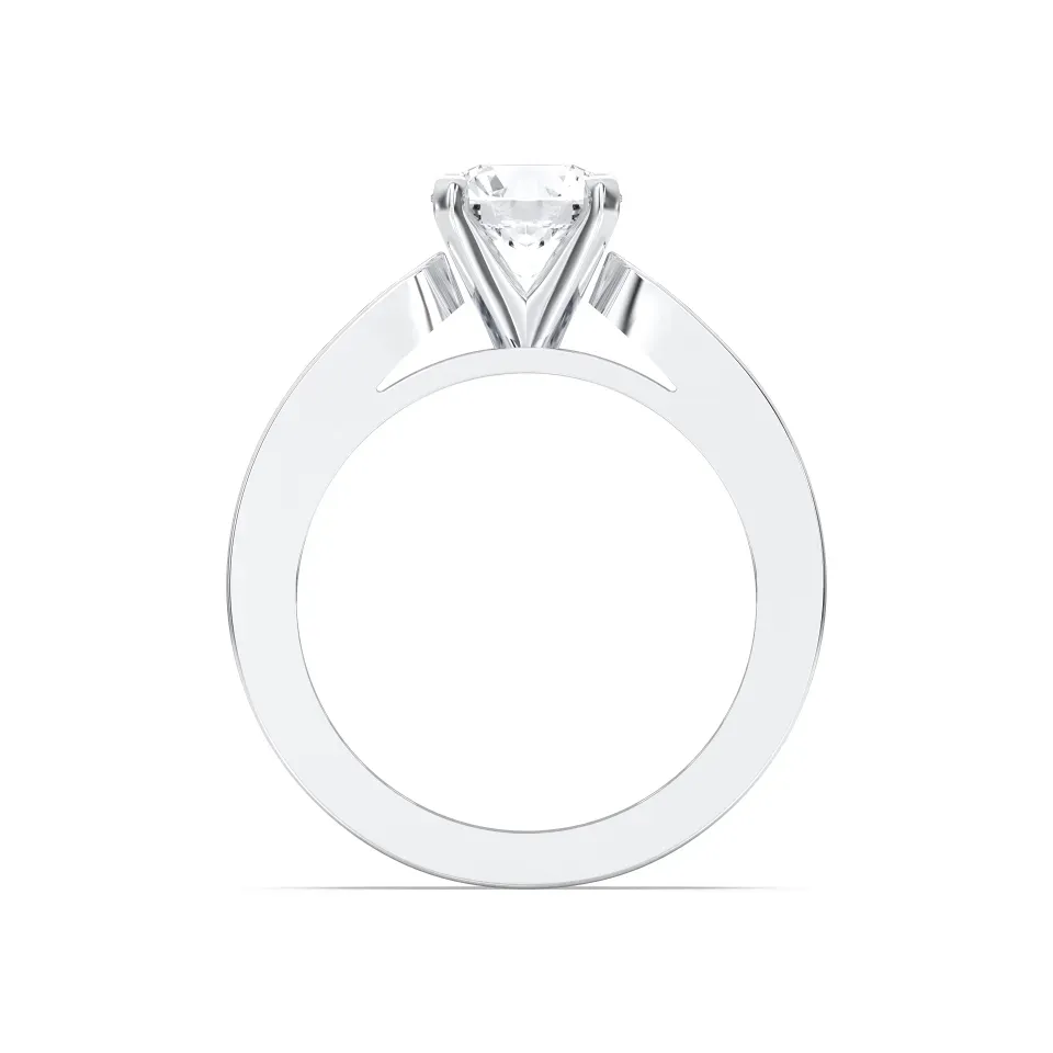 Silver Round Cut Channel Set Ring