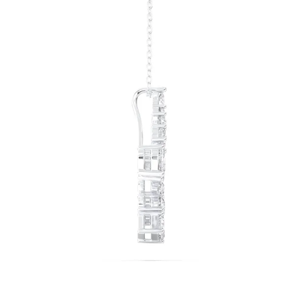 White gold M - Alphabet Pendant
