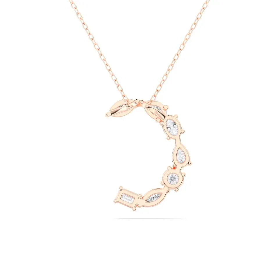 Rose gold C - Alphabet Pendant