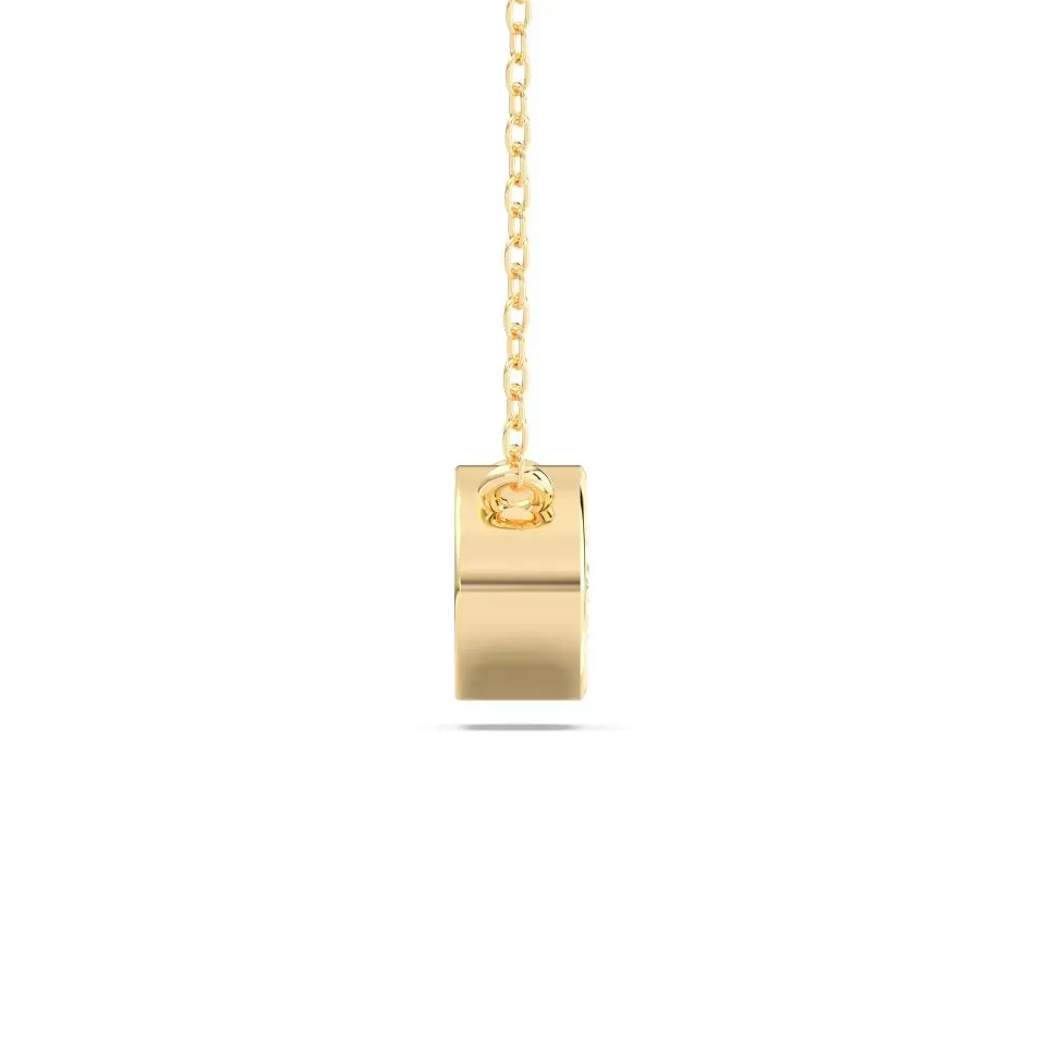 Yellow gold Oval Cut Bezel Solitaire Pendant