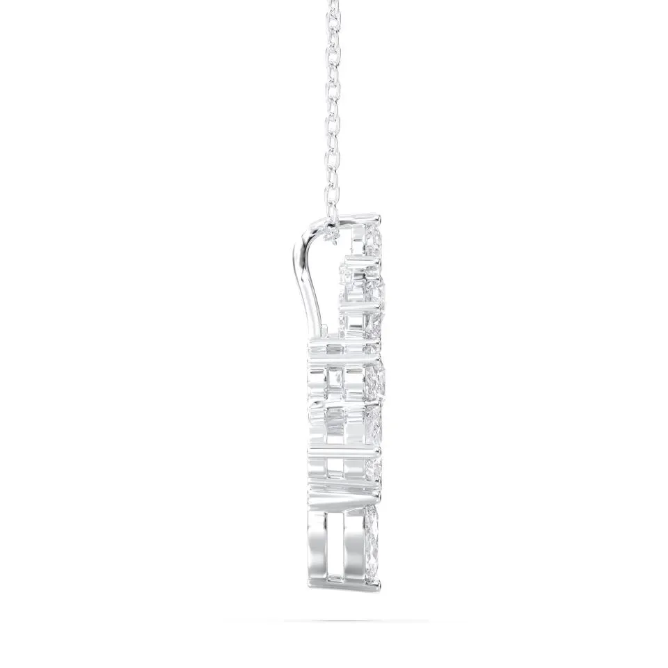 White gold R - Alphabet Pendant