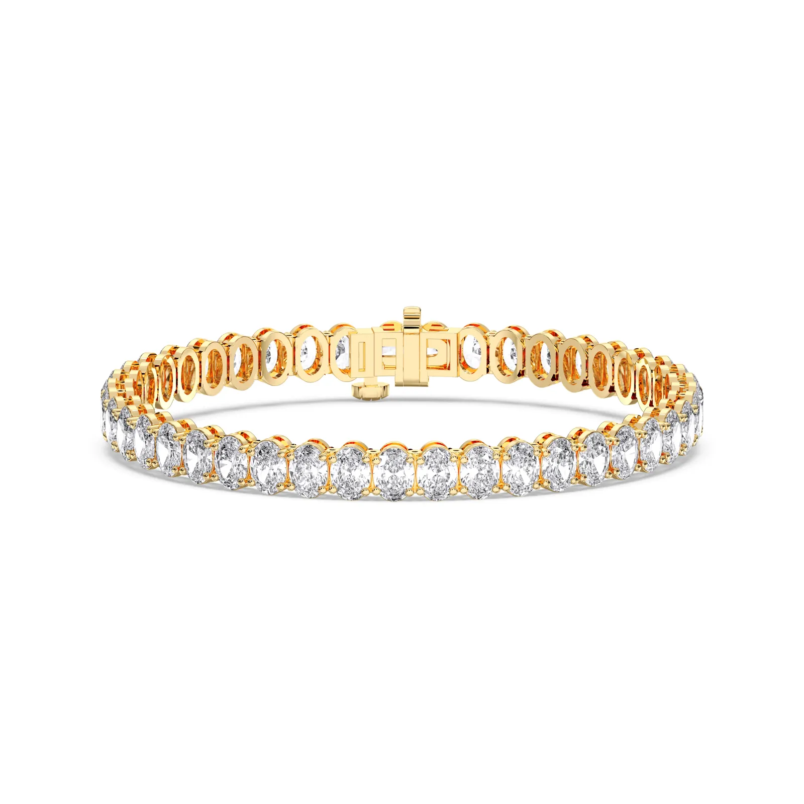 Yellow gold Oval Cut Tennis Bracelet (n-s)