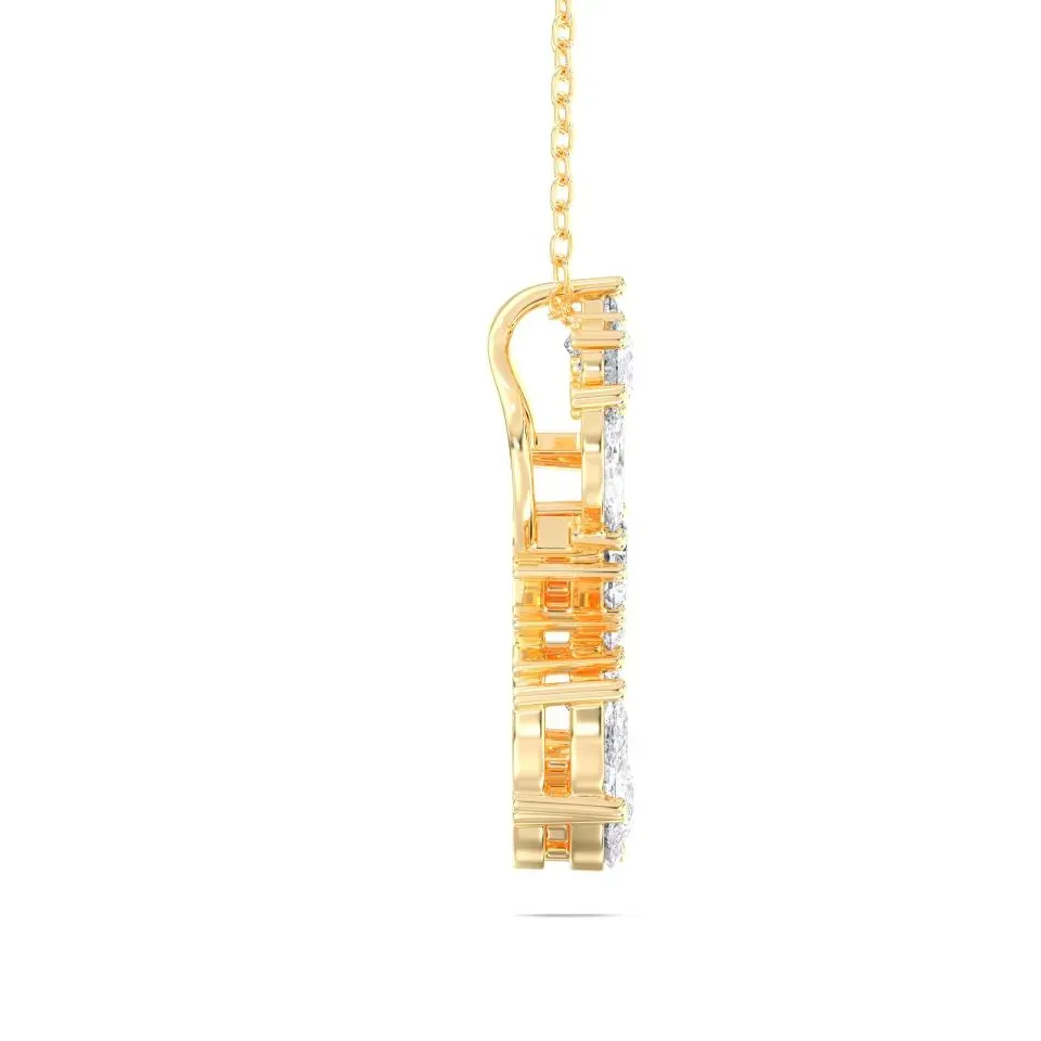 Yellow gold S - Alphabet Pendant
