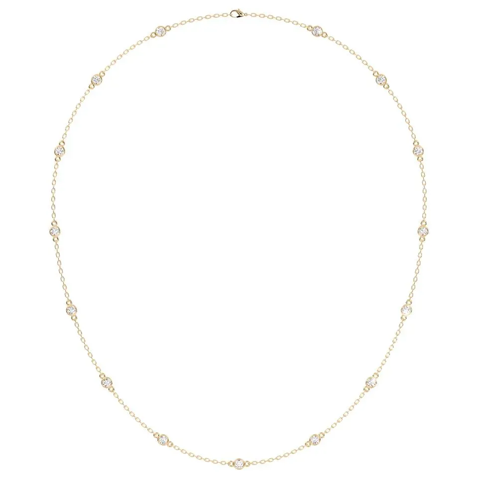 Yellow gold Round Cut Diamond By The Yard Necklace