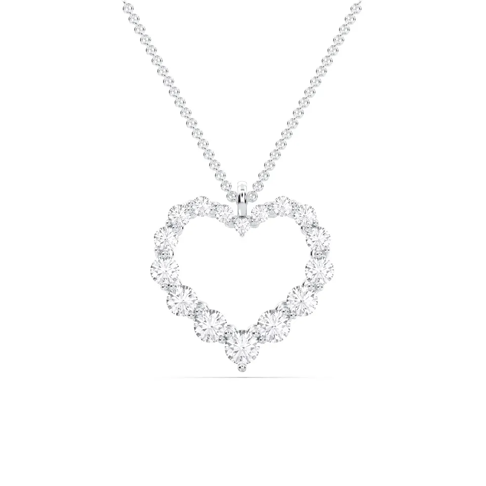 White gold Flexible Heart Pendant - KJP14978