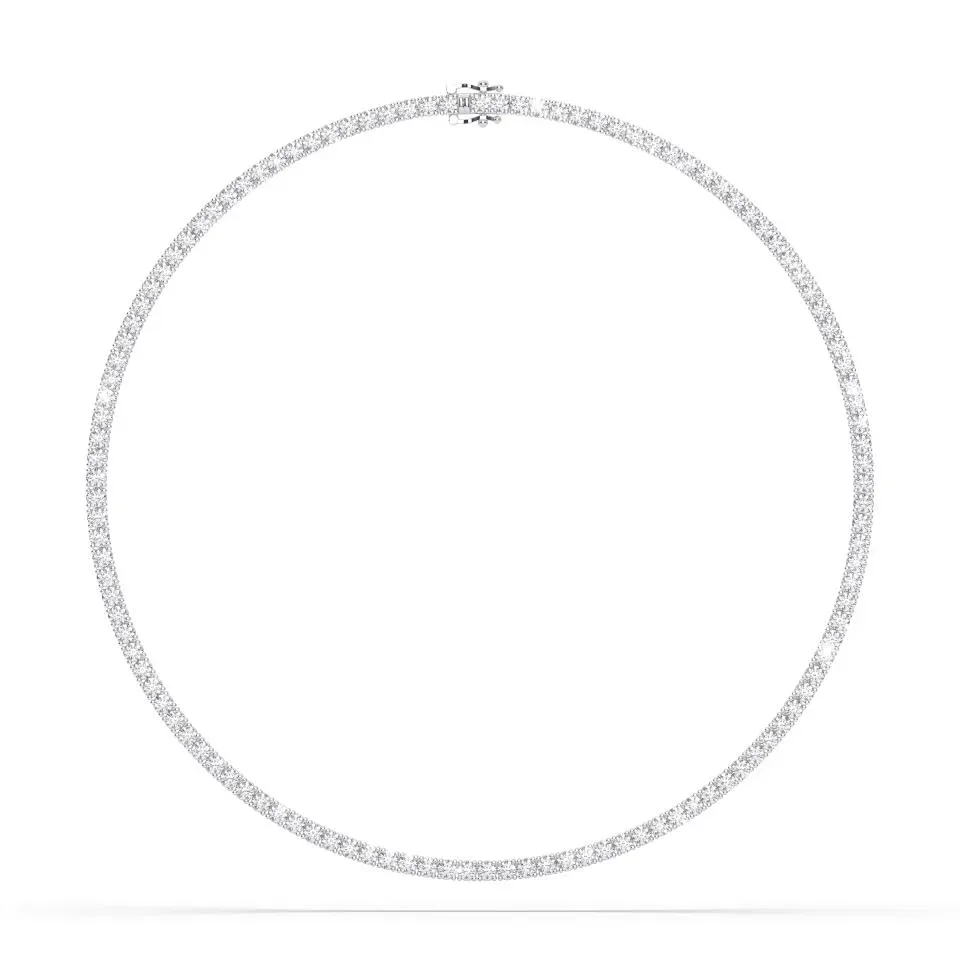 White gold Round Cut Tennis Necklace - KJN7264