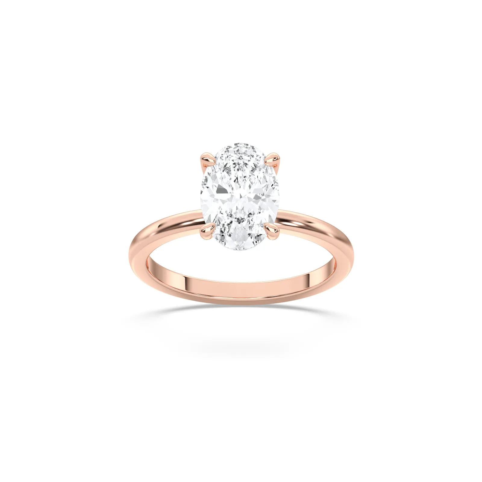 Rose gold Oval Cut Collar Ring
