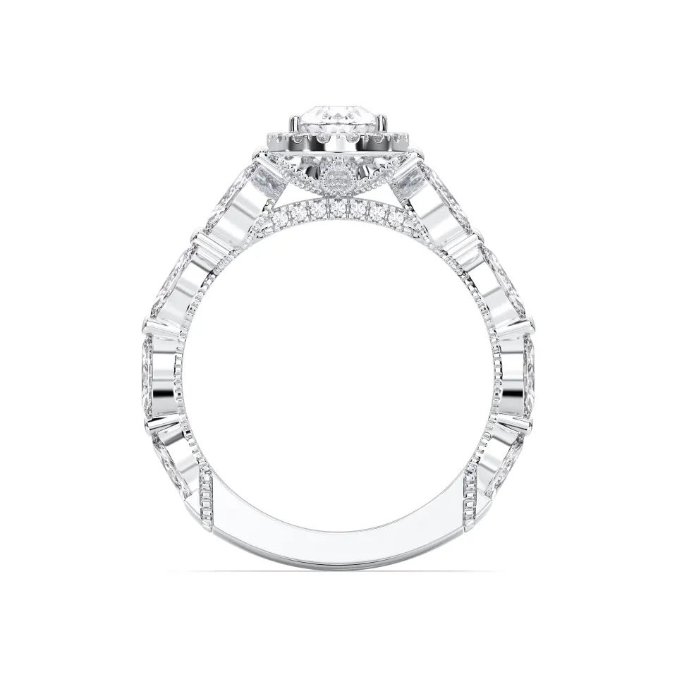 Silver Pear Cut Fancy Ring