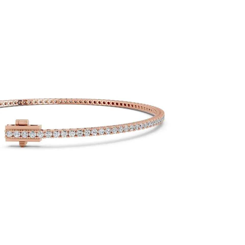 Rose gold Round Cut 4prong Tennis Bracelet (lw)