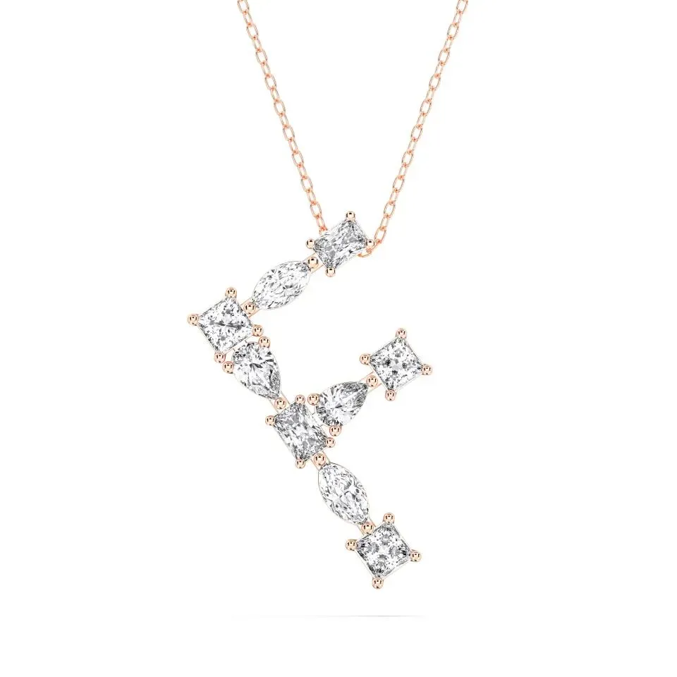 Rose gold F - Alphabet Pendant
