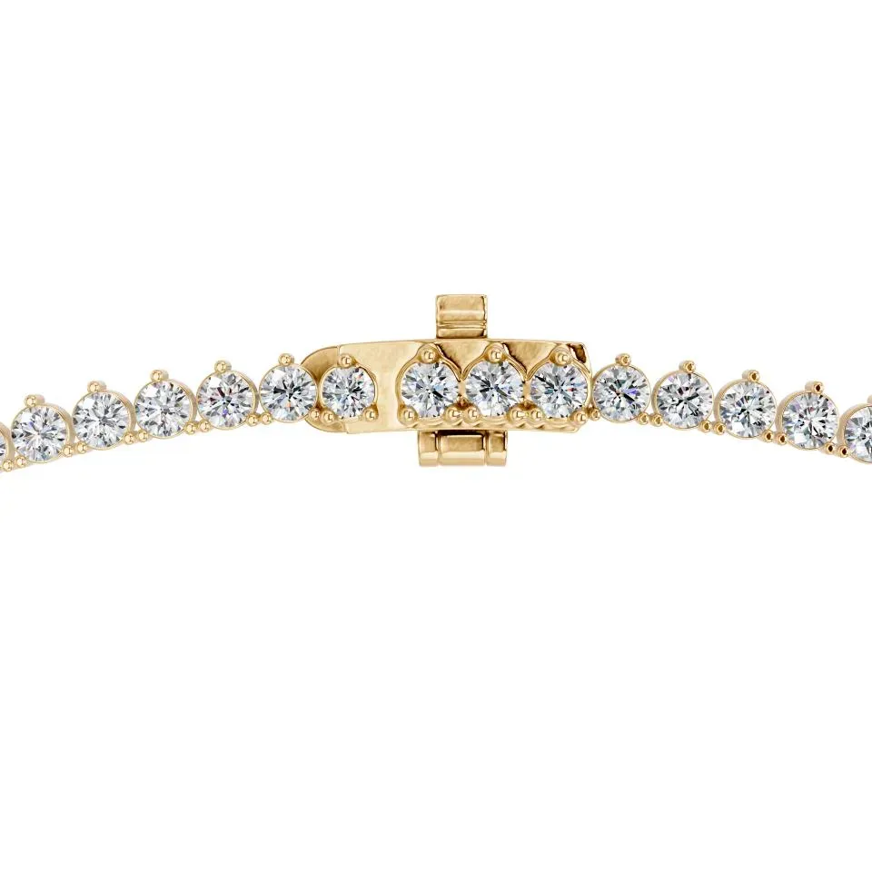 Yellow gold Round Cut Riviera Necklace - KJN14232